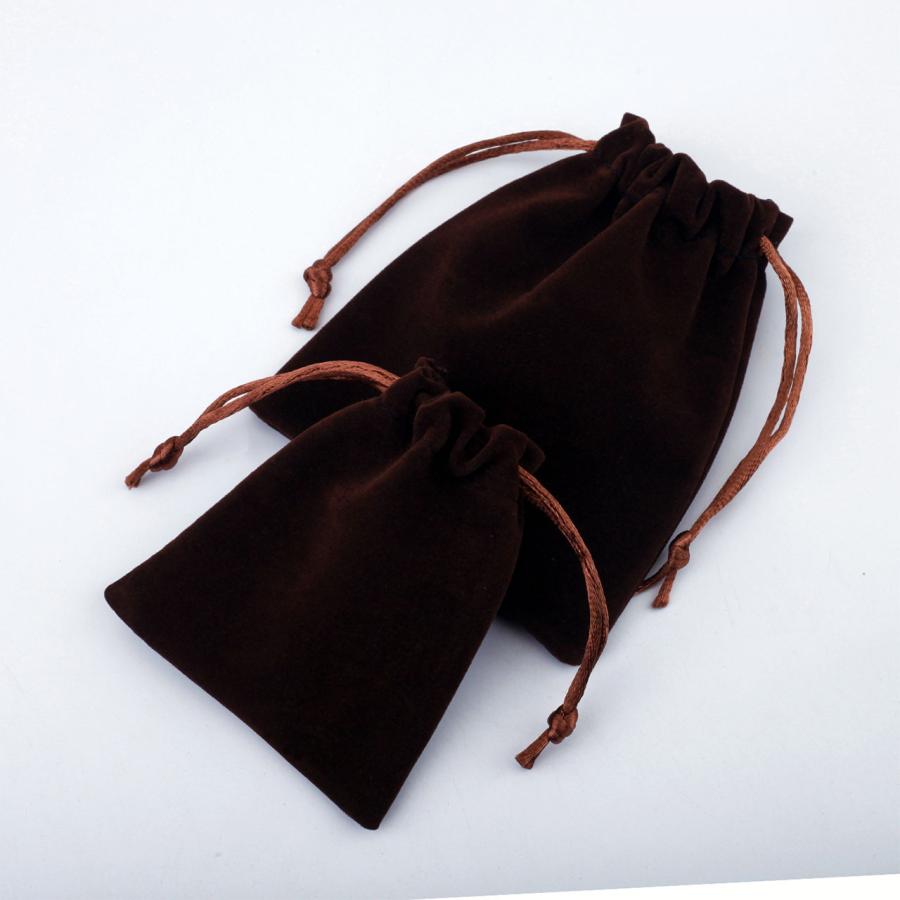 美品　ルイヴィトン　アクセサリー用保存袋　巾着袋　10枚セット　ベロア　茶色 ジュエリーポーチ アクセサリー 保存袋 巾着袋 携帯用 高級ベロア調