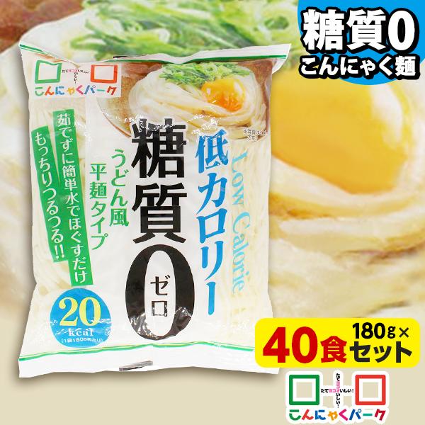 40%OFF ランキング1位獲得！ こんにゃく麺 糖質0うどん風平麺タイプ 糖質ゼロ麺(180g*40食入)（Yahoo!・こんにゃくパーク）