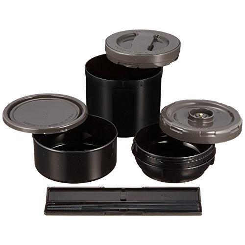象印マホービン(ZOJIRUSHI) 保温 ステンレス 弁当箱 ランチジャー 茶碗 約4杯分 約 1.6合 電子レンジ 対応 ブラック SL-X|konohana-shop|02