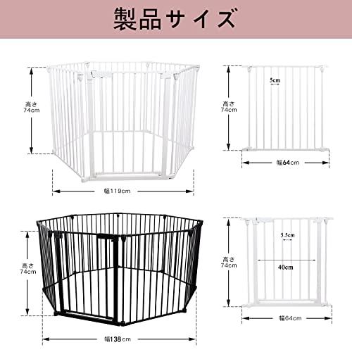 Ksmsem犬 サークル 中大型犬用 ペットフェンス スチール製 全成長期使用可 室内 女性一人でも持ち上げることができるので設置がスム ーズです