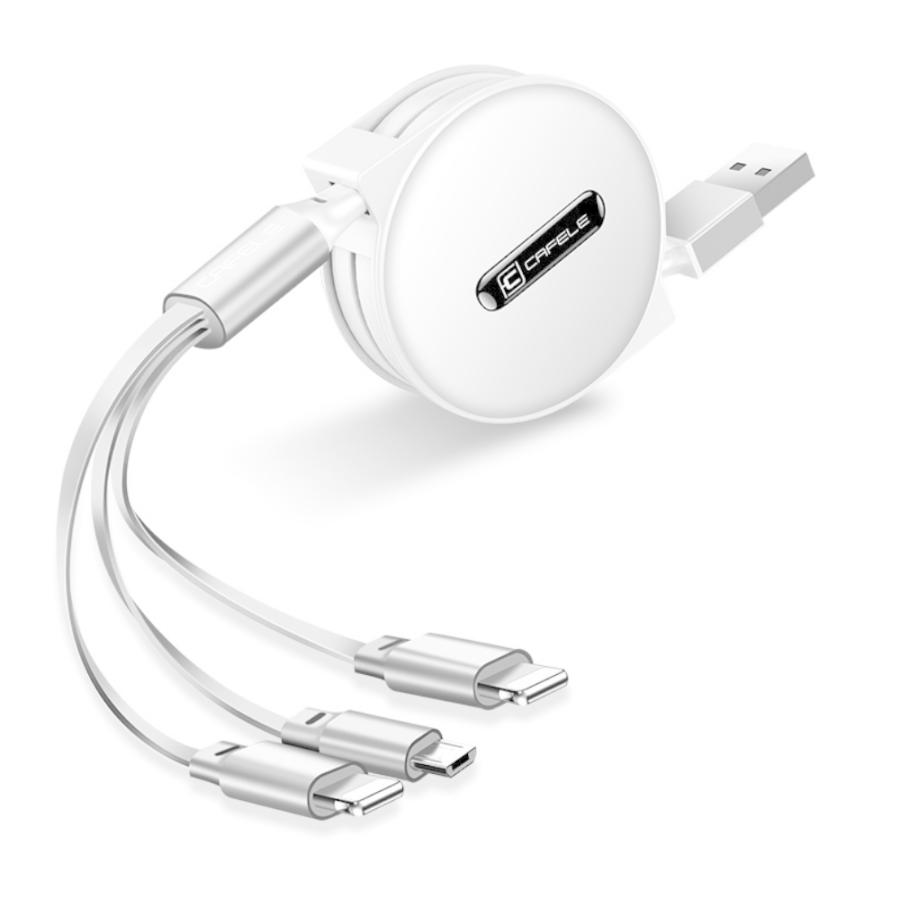 iPhone 充電ケーブル 急速充電 3in1 コンパクト 巻き取り Type-C