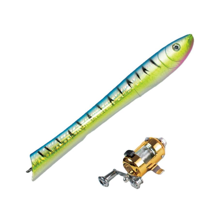 フィッシング ロッド コンパクト リール セット 軽量 小型 伸縮 魚型