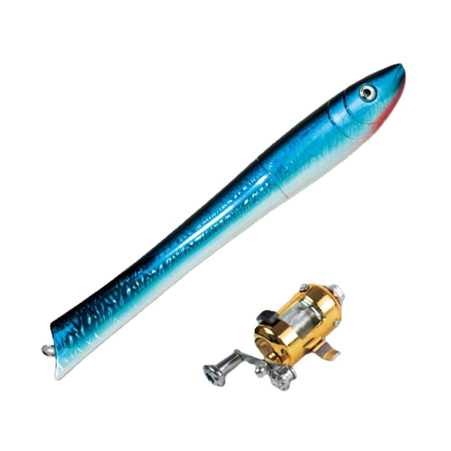 フィッシング ロッド コンパクト リール セット 軽量 小型 伸縮 魚型