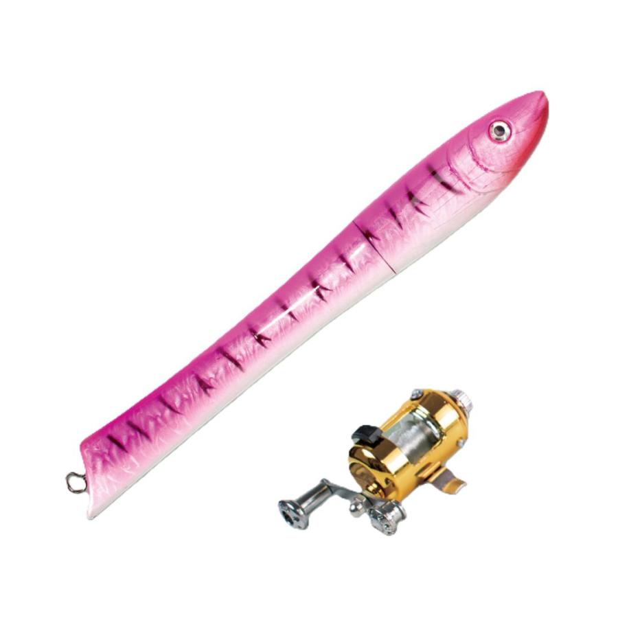 フィッシング ロッド コンパクト リール セット 軽量 小型 伸縮 魚型