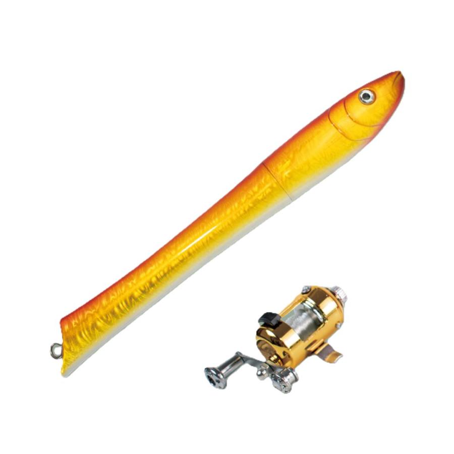 フィッシング ロッド コンパクト リール セット 軽量 小型 伸縮 魚型