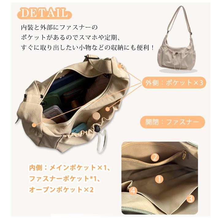 ショルダーバッグ トートバッグ 鞄 レディース 7ポケット軽量 斜めがけ