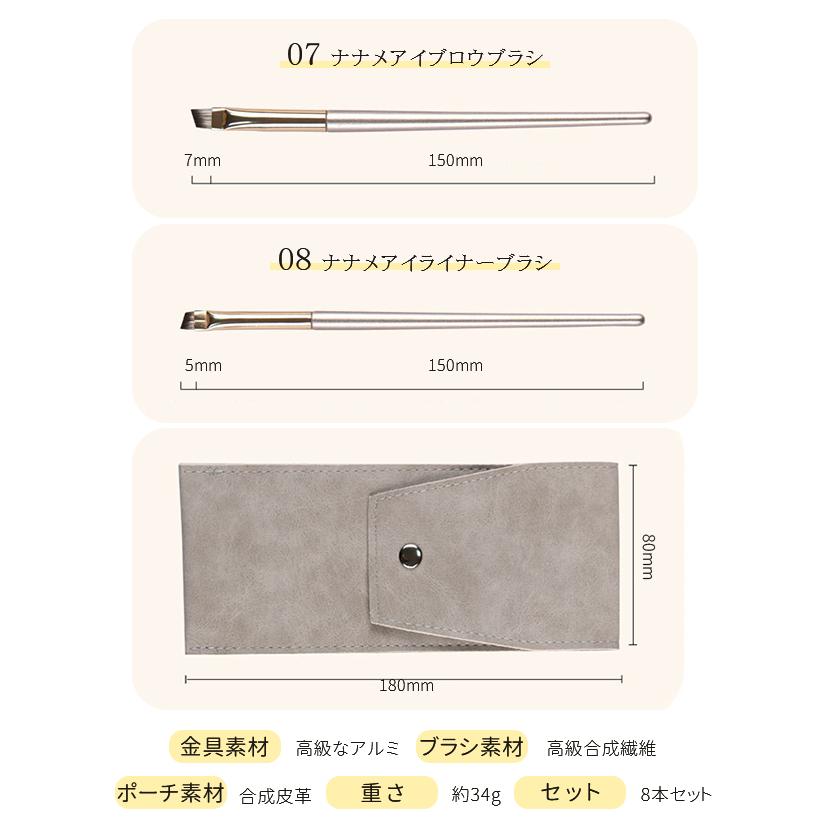 2点目半額】アイシャドウブラシ メイクブラシ 8本セット アイメイク