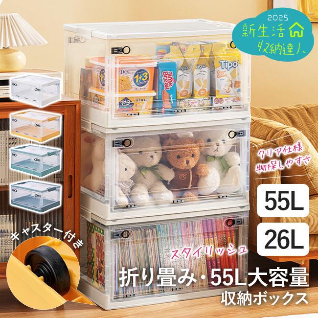 色組み合わせ自由】収納ボックス Lサイズ 55L 折りたたみ 大きめサイズ