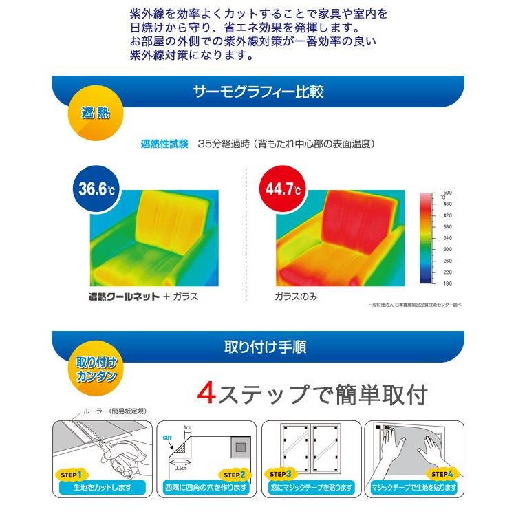 セキスイ 遮熱クールネット（100×100cm 3枚組）遮熱シート　網戸 遮熱フィルム 積水｜konpo｜04