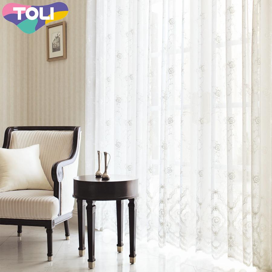 東リ オーダーカーテン フフル TKF20654 エンブロイダリー ヨコ使い レース カーテン フラット縫製 幅301〜350cm×丈241〜260cm