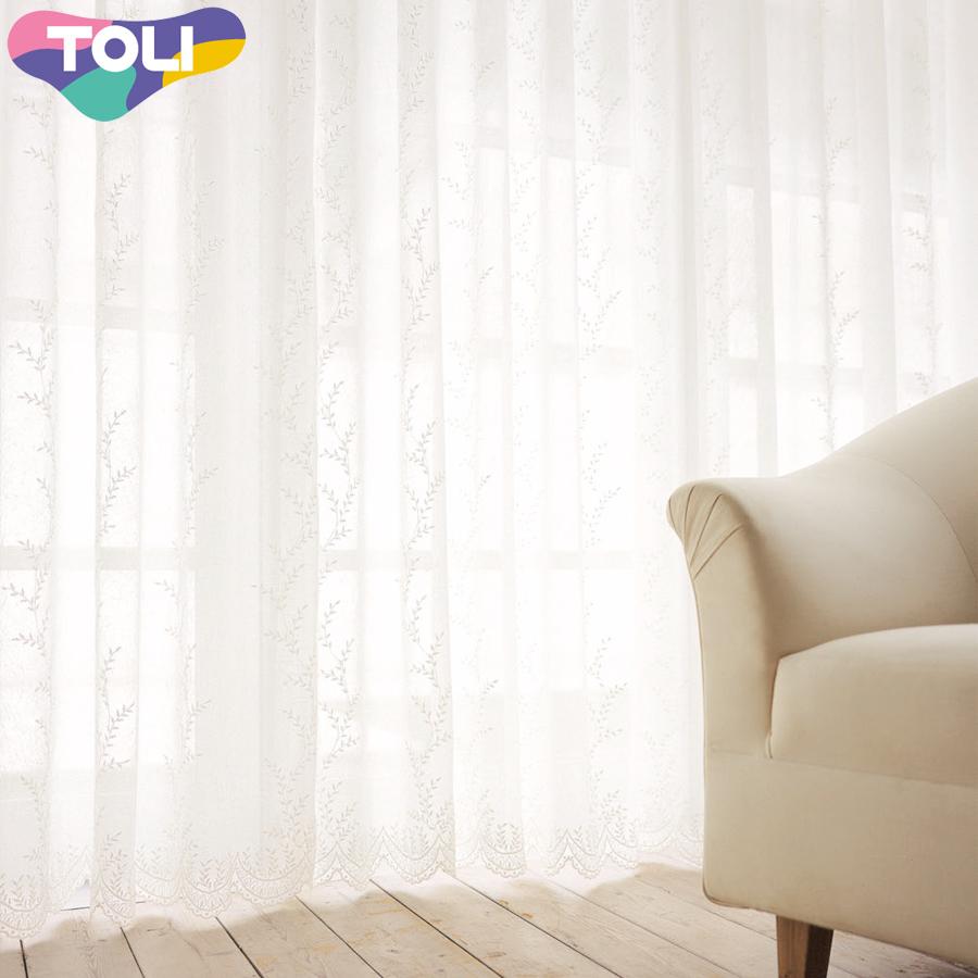 東リ オーダーカーテン フフル TKF20662 エンブロイダリー ヨコ使い レース カーテン フラット縫製 幅301〜350cm×丈121〜140cm