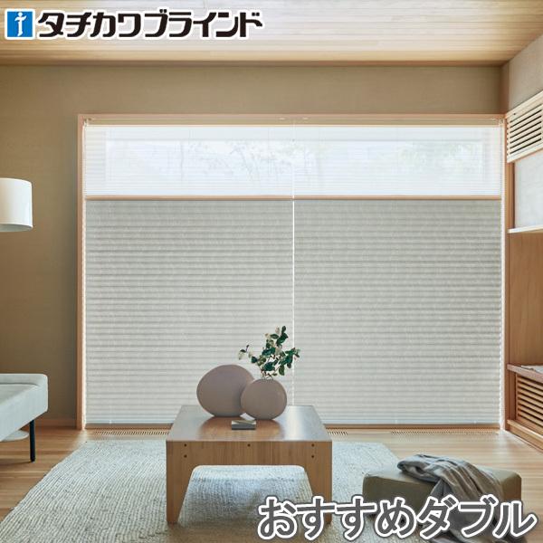 プリーツスクリーン タチカワ ペルレ おすすめダブル ワンチェーン操作 枯山水（かれさんすい） PS2003 幅161cm〜200cm×丈221cm〜260cm