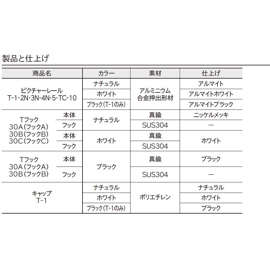 ピクチャーレール toso T-1（T1） 2m 天井付けセット フック2個付き ナチュラル（シルバー） TOSO トーソー｜konpo｜08