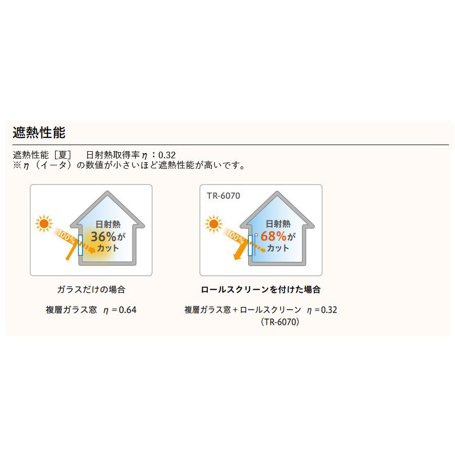 ロールスクリーン ロールカーテン オーダー トーソー TOSO 日本製 トリアスプレーン遮熱 ウォッシャブル TR6070〜TR6079 幅241〜270cm×丈241〜280cm_3