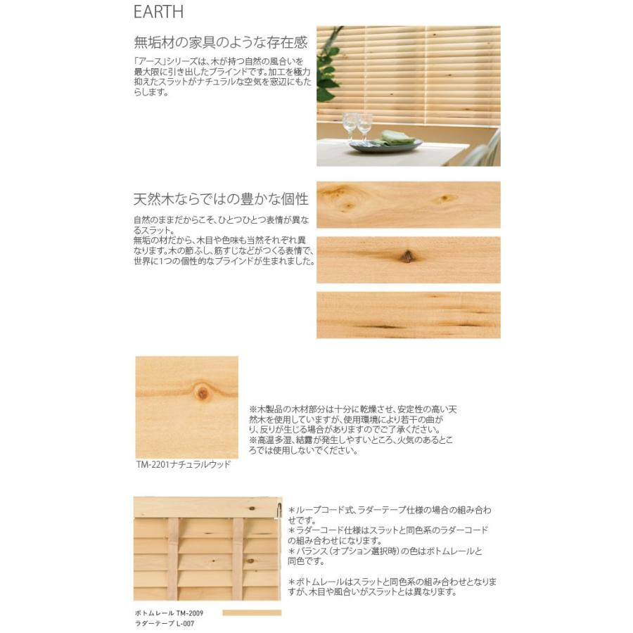 ウッドブラインド 木製 トーソー ラダーコード仕様 ベネウッドタッチ50 アース Toso