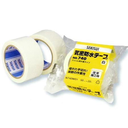 【新規のお客様受注不可】気密防水テープ セキスイ No.740 75mm×20m 黒 白 24巻入 3 ケースセット 積水の画像