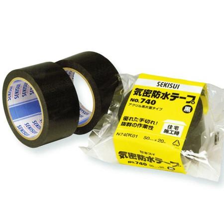 【メーカー受注停止中】気密防水テープ セキスイ No.740 75mm×20m 黒 白 24巻入 5 ケースセット 積水[納期未定]の画像