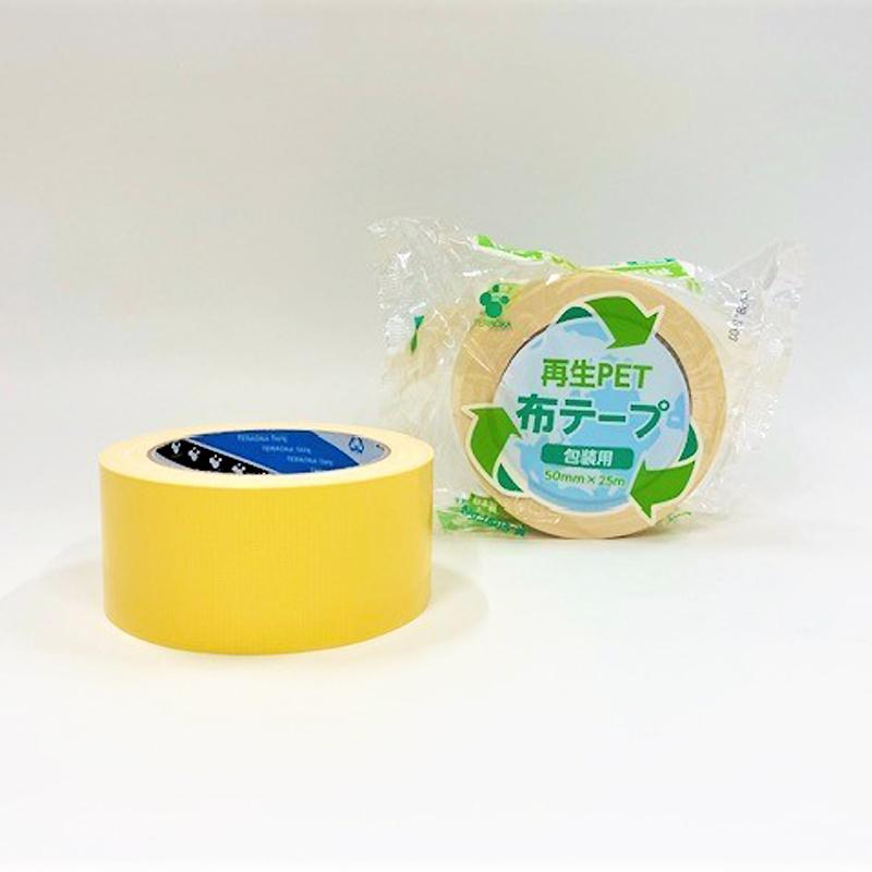 テラオカ 布テープ 再生PET布テープ No.1605 25mm×25m 60巻 黄 TERAOKA 