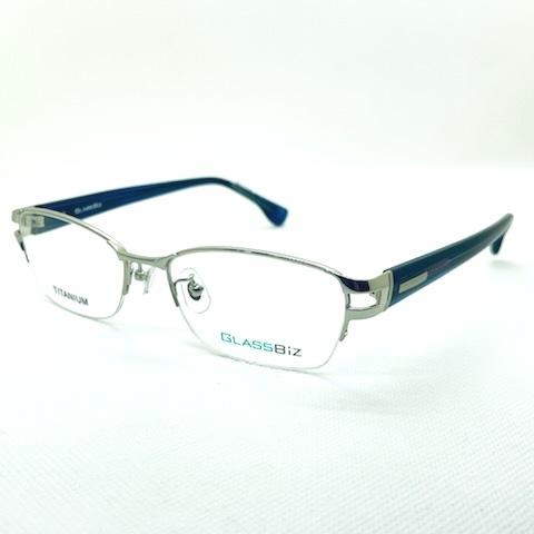 GLASSBiz 8123 C-2 シルバー ダークブルー メタル 青色 スクエア GLASSBiz 8123 C-2 シルバー ダークブルー メタル 青色 スクエア