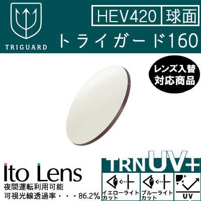 WEB正規販売店 トライガード 160 レンズ 単品販売 フレーム 持ち込み 交換可能 度あり対応 イトー 球面レンズ 裏面UVカット付（２枚）