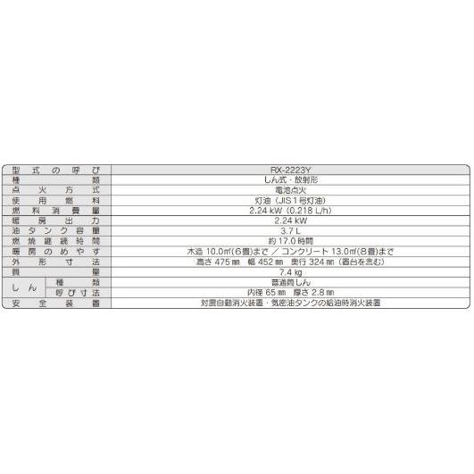 CORONA（コロナ） ポータブル石油ストーブ 3.7L ダークグレー RX-2223Y-HD 木造6畳 コンクリート8畳 : コンテナ本舗 ...