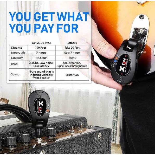 Xvive U2 Wireless Guitar System XV-U2 BK ブラック ギターワイヤレス