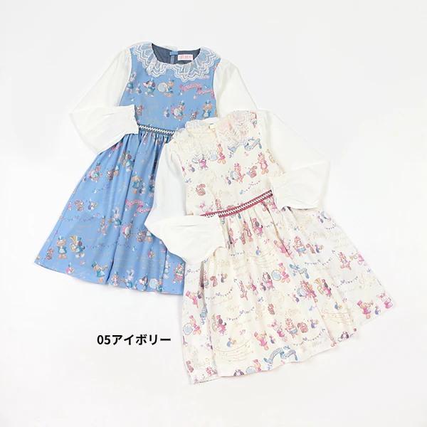 mezzo piano メゾピアノ 鼓笛隊柄 ドッキングワンピース mezzo piano メゾピアノ 鼓笛隊柄 ドッキングワンピース