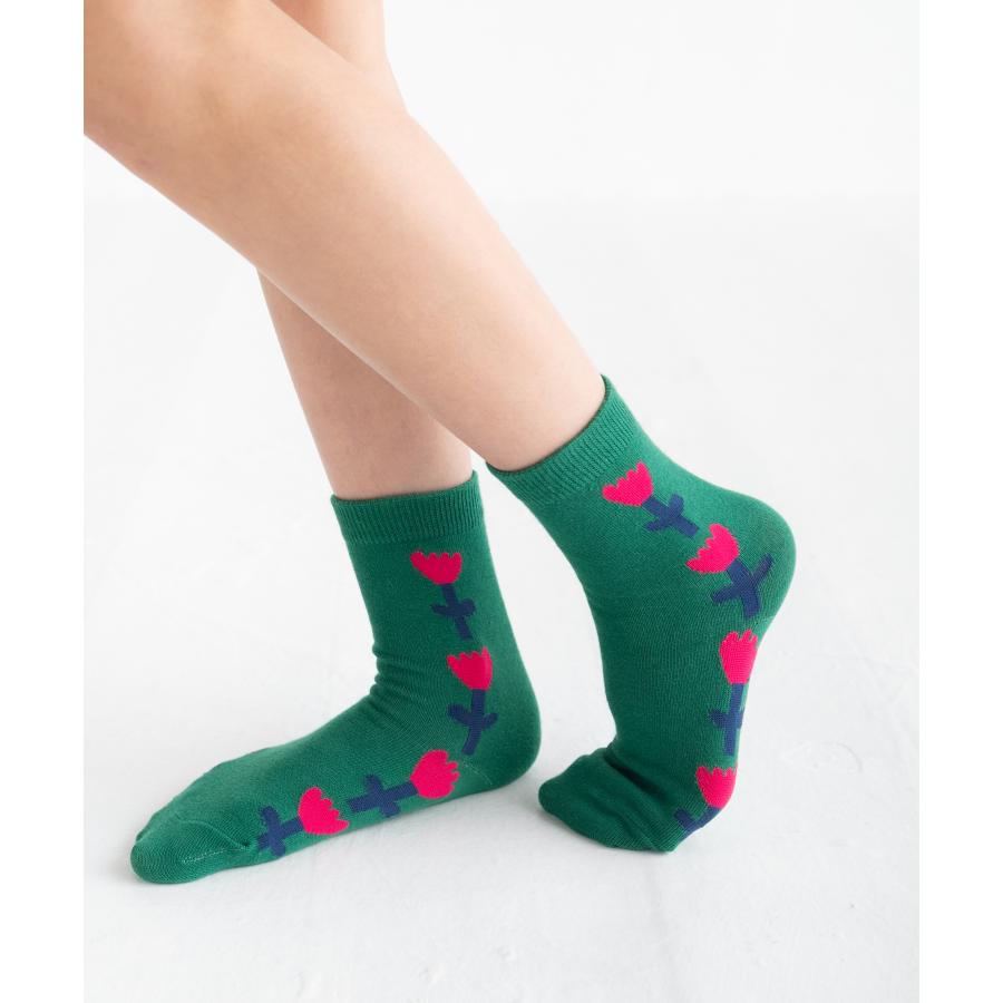 stample／スタンプル 子供　チアフルフラワー クルーソックス　３足組　女の子　 | stample | 05