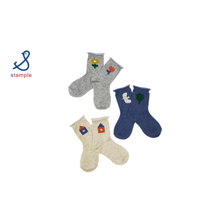 stample／スタンプル バードハウス メランジクルーソックス ３足組 | stample