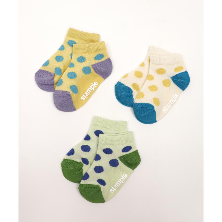 stample ／ スタンプル プチドット メッシュ ベビー・園児 アンクルソックス ３足組 男の子＆女の子 | stample | 01