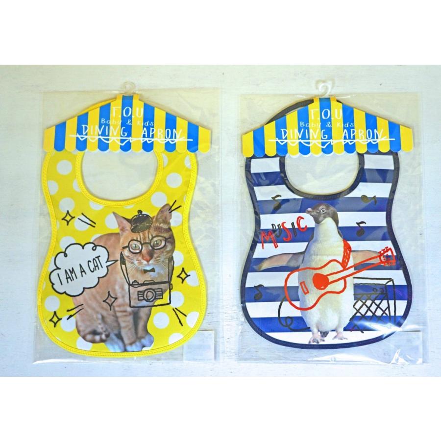 F O U エフオーユー ベビー小物 動物柄スタイ ネコプリントスタイ ペンギンプリントスタイ お食事スタイ Baby I 子供服と雑貨のお店kooka 通販 Yahoo ショッピング