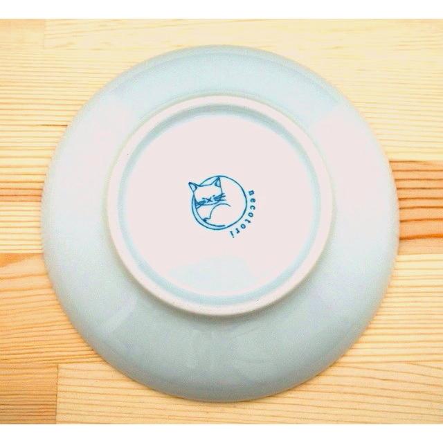 波佐見焼 日本製 neco皿 サカナノホネ 魚の食器 青い食器 皿 プレート