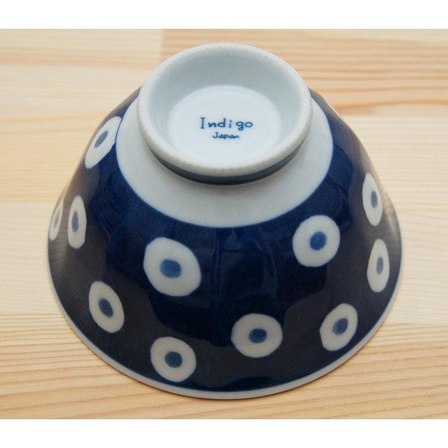 波佐見焼 日本製 indigo japan 藍丸紋 軽量飯碗揃 お茶碗5客セット