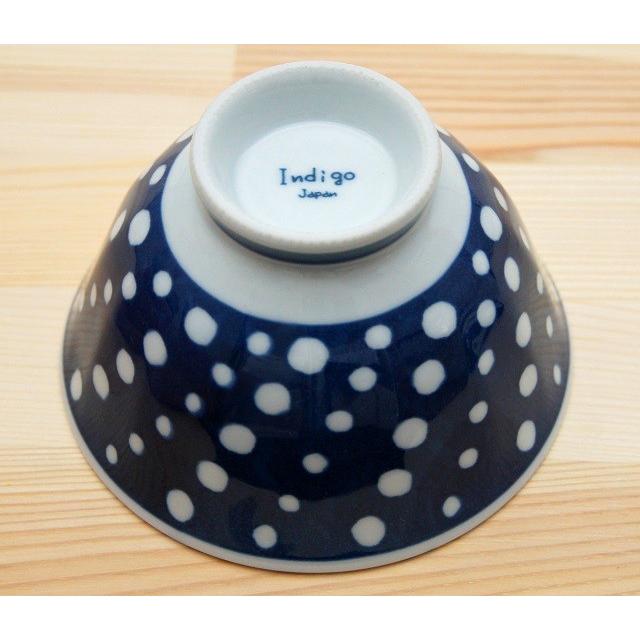 波佐見焼 日本製 indigo japan 藍丸紋 軽量飯碗揃 お茶碗5客セット