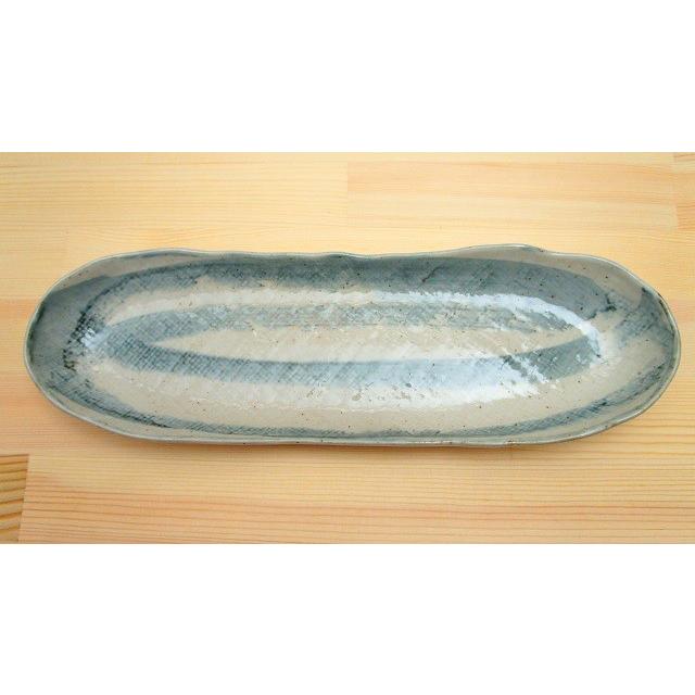 美濃焼 日本製 藍染舟形長皿 和食器 長皿 楕円皿 焼き物皿 さんま皿