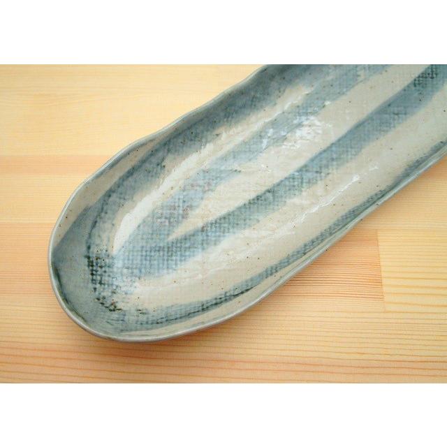 美濃焼 日本製 藍染舟形長皿 和食器 長皿 楕円皿 焼き物皿 さんま皿