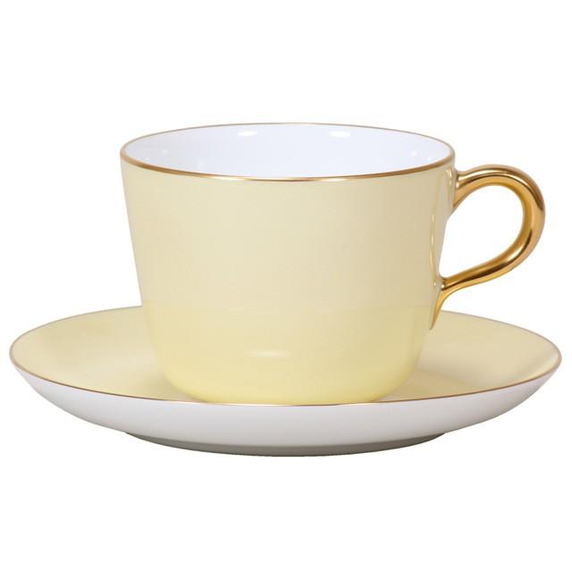 大倉陶園 日本製 色蒔き クリーム モーニングカップ＆ソーサー 26C 