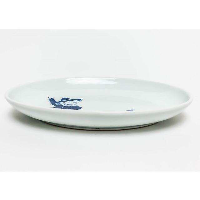 有田焼 青花 子供食器 紅毛人 小判銘々皿 S-32-341 小判皿 楕円小皿 手描き |  | 01