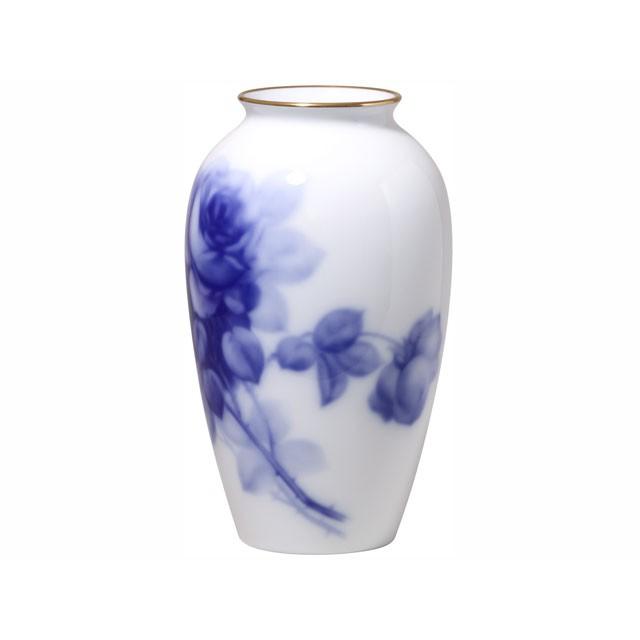 大倉陶園 日本製 ブルーローズ（8011）約23cm花器 2A/8011 花器 花瓶