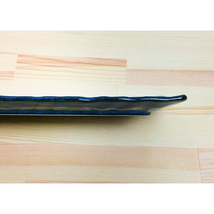 美濃焼 日本製 藍窯変サンマ皿 和食器 長皿 長角皿 焼き物皿 さんま皿