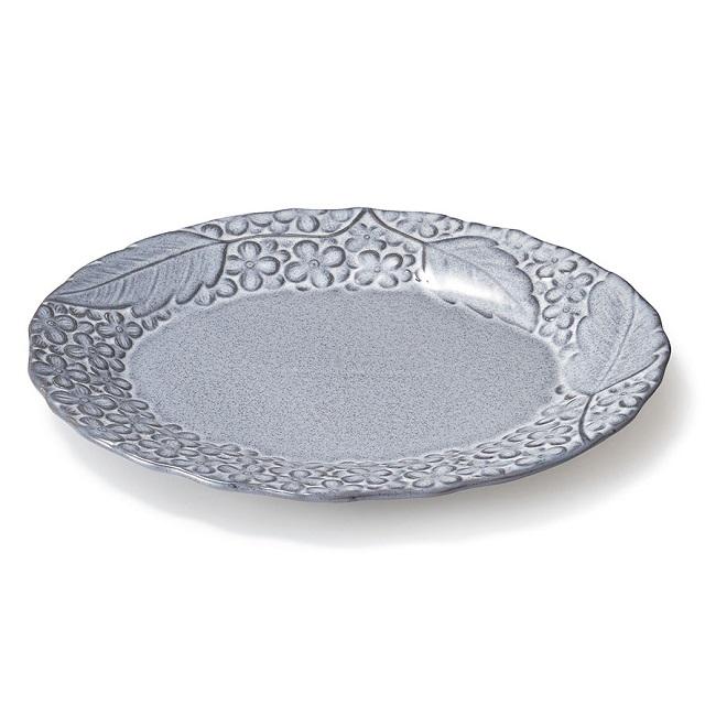 美濃焼 日本製 リアン オーバルプレート グレー 267832 GL 大皿 盛皿 メイン パスタ アジアン料理 電子レンジ可 家庭用食洗機可 | 