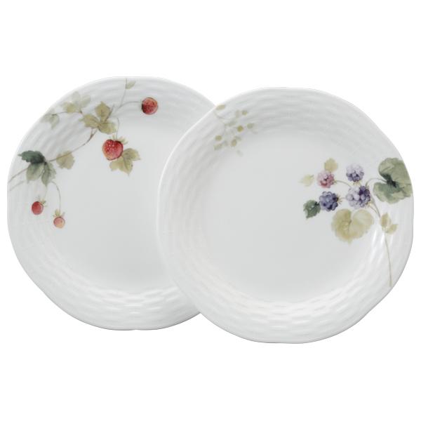 ナルミ NARUMI ルーシーガーデン プレートセットペア 約20cm 96011-23066P ケーキ パン ギフト プレゼント お祝い 結婚祝い 内祝い 引き出物 ボーンチャイナ | 