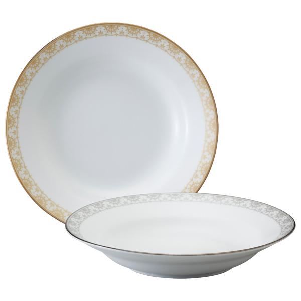 ナルミ NARUMI アウアンド プティ Au＆Pt ペアパスタプレート 約23cm 41377-33212 洋食器 カレー シチュー ゴールド プラチナ 御祝 ファインチャイナ ギフト | 