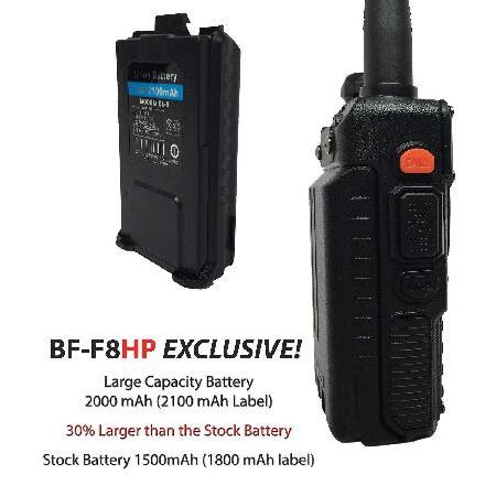 BAOFENG BF-F8HP (UV-5R 3rd Gen) 8-Watt Dual Band Two-Way Radio (136-174MHz VHF ＆ 400-520MHz UHF) Includes Full Kit with Large Battery｜koostore｜02