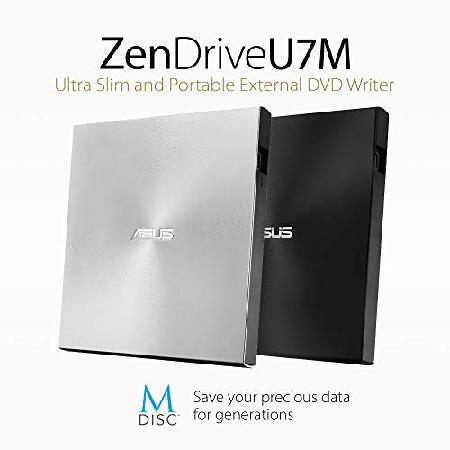 External DRW Asus SDRW-08U7M-U, USB, Silver, 2 Bonus M-Discs｜koostore｜02