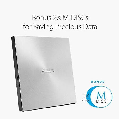 External DRW Asus SDRW-08U7M-U, USB, Silver, 2 Bonus M-Discs｜koostore｜03