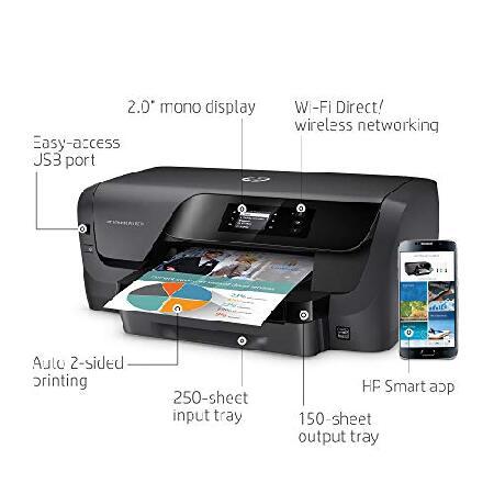 HP OfficeJet Pro 8210 Wireless Color Printer, HP Instant Ink or  Dash replenishment ready (D9L64A),Black｜koostore｜02