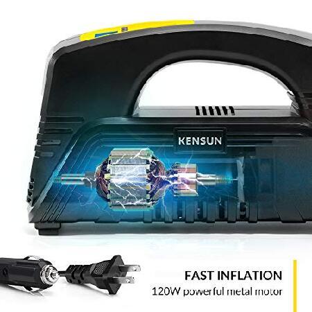 Kensun AC/DC Digital Tire Inflator for Car 12V DC and Home 110V AC Rapid Performance Portable Air Compressor Pump for Car, Bicycle, Motorcycle, Basket｜koostore｜06