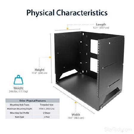 StarTech.com 壁掛け型ウォールラック 棚板付属 スチール製 8U WALLSHELF8U｜koostore｜05