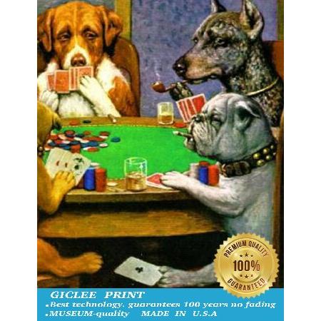 Elite Art Eliteart - ポーカーをする犬 20x23 : ショップグリーン  
